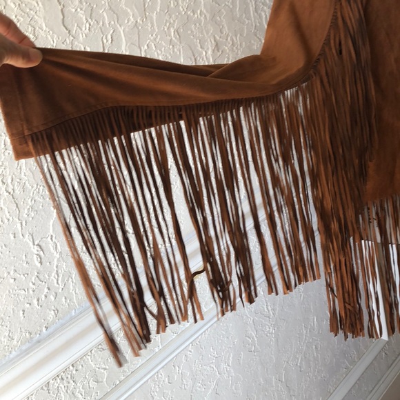 Vintage jacket boho bohemian coat, Hippie suede style fringes size S NEW - Picture 6 of 9